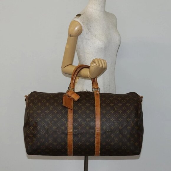 LOUIS VUITTON Monogram Keepall Bandouliere 55 Boston Bag M41414 LV Auth 145385 - Picture 1 of 16
